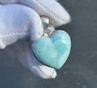 1.2 Inch Caribbean Blue LARIMAR Pendant 925 Sterling Silver Jewelry 11 Grams