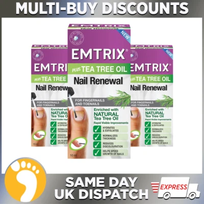 x 3 CONFEZIONI Emtrix Rinnovamento Unghie con Olio Tea Tree 10ml | Crescita e Forza Unghie - Immagine 1 di 4