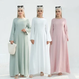 Modest Abaya Women Muslim Long Robes Turkey Maxi Dress Kaftan Islamic Dresses - Picture 1 of 27