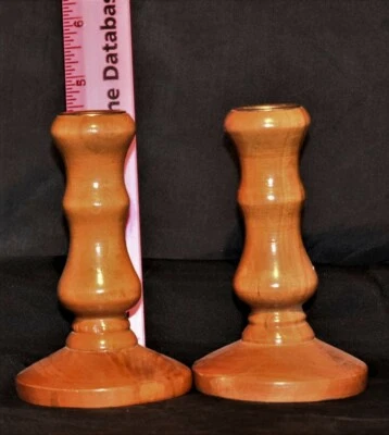 Wooden Candlestick Guild House 4WTH-1 (pair) American Greeting Company 4.5" tall - Image 1 of 4