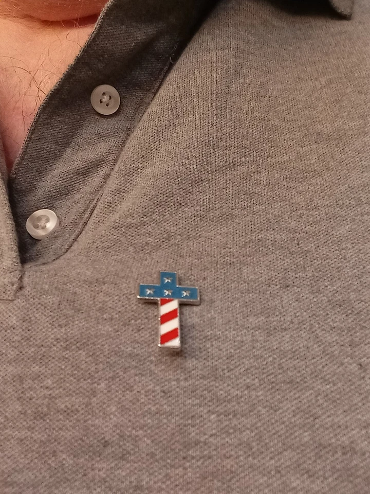 Флаг США крест эмали лацкан шляпа заколка галстук значок веры и США патриотизм бюстгальтеры - Изображение 1 из 1