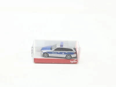 Herpa H0 047821 Modellauto PKW BMW 3er tour TM Blau/Grau Polizeiauto 1:87 - Bild 1 von 2