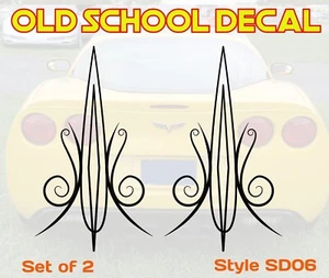 High Quality Scroll Pinstripe Decals Pair - For Car, Truck, Motorcycle, ATV SD06 - Picture 1 of 2