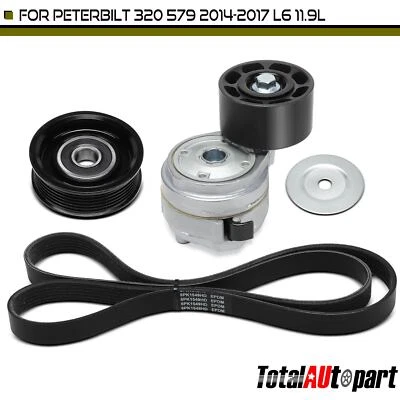 3x Kit de componentes de transmisión por correa Serpentine para Peterbilt 320 2014-2017 579 L6 11,9 L Foto 1 de 4