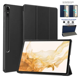 For Samsung Galaxy Tab S8+ 12.4 in Tablet Case Magnetic Leather Flip Stand Cover - Picture 1 of 13