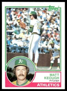 1983 Topps Baseball Card Matt Keough Oakland Athletics #413
