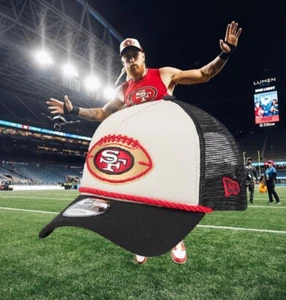 San Francisco 49ers New Era 2024 Sideline Historic 9FORTY A-Frame Trucker Hat - Picture 1 of 10