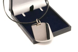 Personalised Rhodium Plated Military Army Dog ID Tag Necklace, Engraved - Picture 1 of 2
