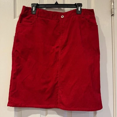 Falda corta vintage de pana roja talla 14 100 % algodón Foto 1 de 4