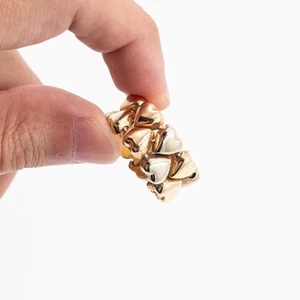 Anillo Plegable Doble Corazón Oro Amarillo 18k - Imagen 1 de 6