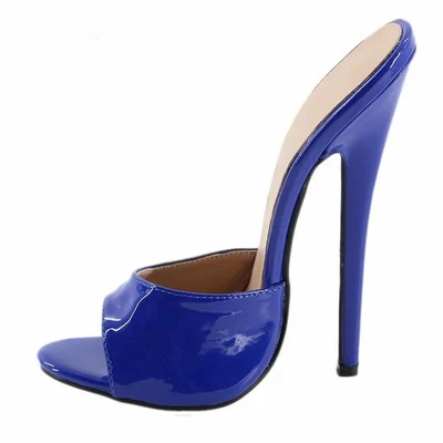 Summer Women 18cm Thin Heel Pumps High Heels Slippers Stilettos Sandals Shoes - Photo 1/4