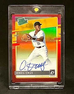 Tarjeta Oneil Cruz 2020 Donruss Optic Rookie rojo Prizm automática #13/50 Pirates radiocontrol - Imagen 1 de 2