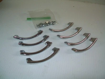 8) Manijas de tracción de equipo de cajón de acero cromado de los años 60 con pernos en muy buen estado Foto 1 de 4