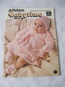 PATONS BABYTIME BOOK 611 - 30 DESIGNS IN KNIT AND CROCHET - Picture 1 of 10