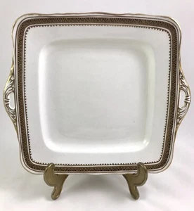 VINTAGE SR SAMUEL RADFORD FENTON ENGLAND CHINA SANDWICH CAKE PLATE WITH HANDLES - Picture 1 of 9