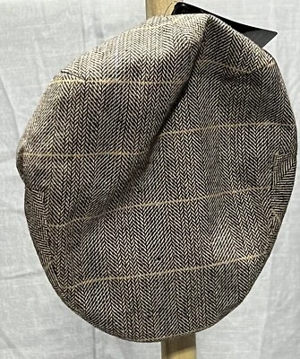 Boné plano xadrez Jaxon Herringbone tamanho M novo com etiquetas - Imagem 1 de 4