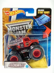 New Hot Wheels Monster Jam Trucks Backdraft Fire 1/64 Die-Cast Stunt Ramp Series - Picture 1 of 4
