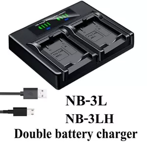 Dual Battery Charger For CANON NB-3L Digital IXUS 700 750 i i5 II IIs i7 IXY 30 - Picture 1 of 4