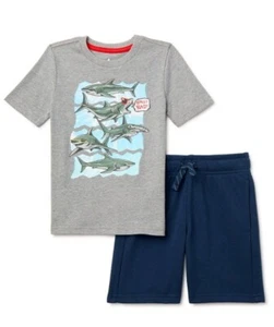 GARANIMAL BOYS "SHARKS TOTALLY RAD" 2-PIECE SHORT SET SIZE 6 NEW - Picture 1 of 3
