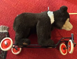 SAMMLERSTÜCK! Großer STEIFF BÄR auf Rädern mit funktionierender Brummstimme - Bild 1 von 12