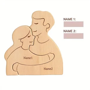 Wooden Family Names Puzzle ornaments statues toys decor - Picture 1 of 11