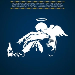 (2x) Banksy Fallen Angel Sticker Decal Die Cut Self Adhesive Vinyl - Foto 1 di 1