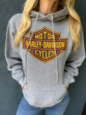 70-х - 80-х годов ВИНТАЖНЫЙ HARLEY DAVIDSON МОТОЦИКЛОВ С КАПЮШОНОМ ТОЛСТОВКА SZ S ТОЛСТОВКА С КАПЮШОНОМ - Изображение 1 из 4
