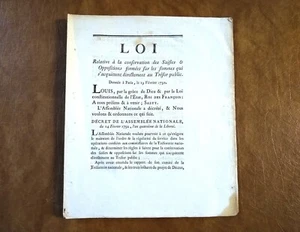 1792 Francia Documento ufficiale timbrato 7 pagine durante la Rivoluzione Francese - Foto 1 di 6