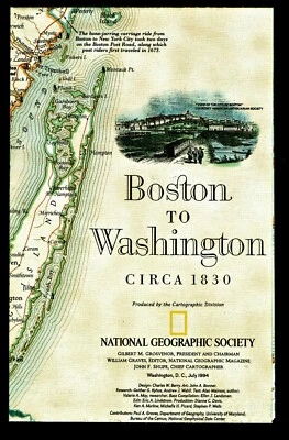 1994-7 July BOSTON MA TO WASHINGTON DC Megalopolis National Geographic Map - A3+ - Image 1 of 4
