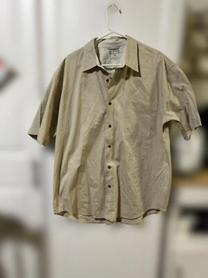Austin Khaki Short Sleeve Button Down Shirt, Size XL - Image 1 of 3
