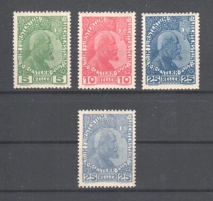 Liechtenstein ~ 1915 Prince Johann II, uncoated paper Sc# 1a-3a+b H/* (B216) - Picture 1 of 2