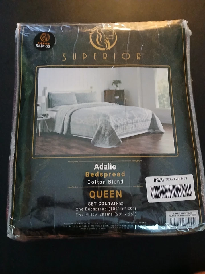 SUPERIOR Cotton Blend 3-Piece Bedspread Set Oversized Bedspread 2 Matching Pi...