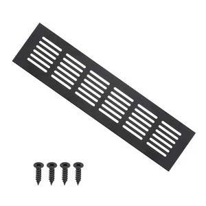 10"x2.4" Air Vent Cover, Door Grille Ventilation Louvered for Cabinet Black - Picture 1 of 7