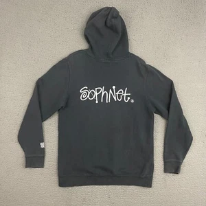 Vintage Stussy x Sophnet Hoodie Mens Large Black Graphic Pullover 1998 Outdoor - Picture 1 of 13
