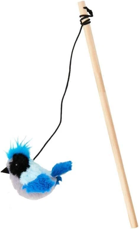 Spot Pet Songbird Singing Bluejay Catnip String Wand Teaser Cat Toy Bird Pry - Image 1 of 1