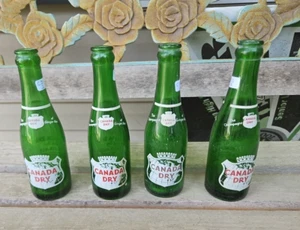 50er Jahre Kanada Dry Green Glas Ginger Ale leere Flaschen 4 Stück - Bild 1 von 14