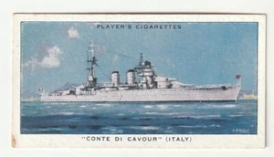 TOBACCO CARD - MODERN NAVAL CRAFT - ITALY CONTE DI CAVOUR - PLAYER CIGARETTES - Picture 1 of 2