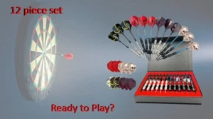 Complete Dart Set with 12Pcs Dart Flights + Carry Case - Picture 1 of 5