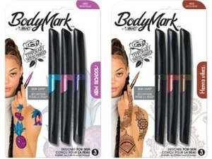 BIC BodyMark Temporary Tattoo Markers - 3 pc Set - CHOOSE ONE!!! - Picture 1 of 5
