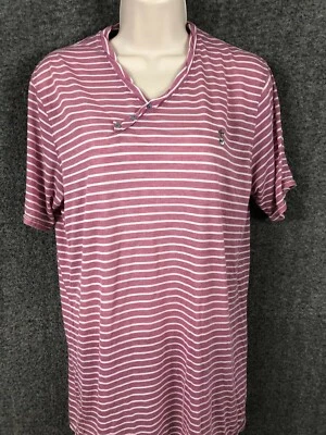 Camiseta cruzada gráfica manga corta a rayas cuello redondo Elvis Jesus para hombre L Usada en Excelente Condición Foto 1 de 4