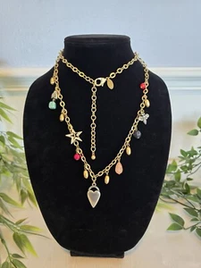 Chico’s Divertido Caprichoso 36 en Largo Tono Dorado Dije Collar Cuentas Abeja Corazón Estrella - Imagen 1 de 6