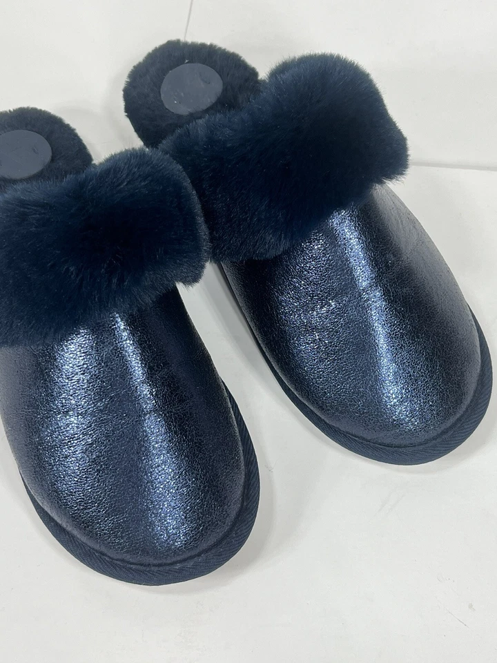 Anthropologie Slippers Medium Fuzzy Cozy Lounge Slip On Faux Fur Sleep M - Image 1 of 4