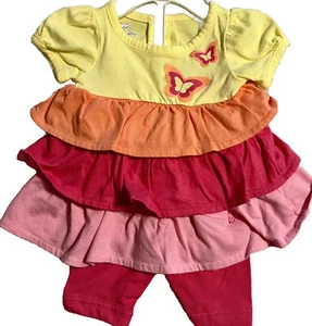 Koala Baby Girl 2 Piece Pink Multi Colored W/ Butterflies Outfit Newborn (119.C) - Picture 1 of 2