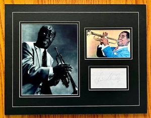 LOUIS ARMSTRONG signiert & mattiert Signatur Schnitt & Bild Display mit Echtheitszertifikat ~ fast neuwertig - Bild 1 von 3