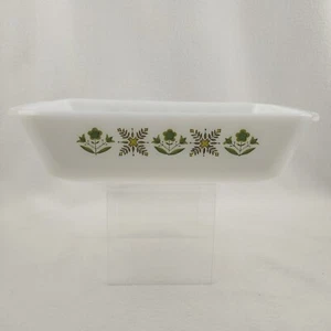 Vintage Anchor Hocking Fire King Milk Glass Loaf Pan "Meadow Green" 1 QT 441 - Picture 1 of 9