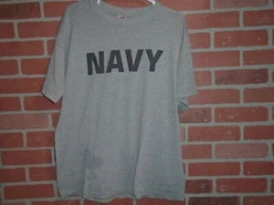 US MARINEBLAU HERREN PT T-SHIRT GRÖSSE LARGE IN OK ZUSTAND - Bild 1 von 3
