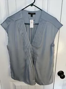 Ärmelloses Blusenshirt Damen Gr. M Banana Republic neu mit Etikett seidig stahlgrau - Bild 1 von 7