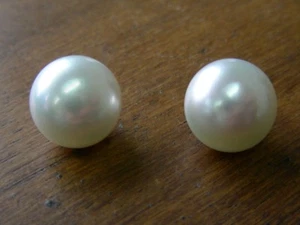 14.3mm!! WHITE SOUTH SEA PEARLS PAIR 100% UNTREATED UNDRILLED +CERT AVAILABLE - Imagen 1 de 1
