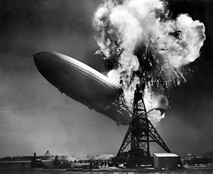Hindenburg Disaster Airship Crashing Zeppelin Photo Poster Art Print PICK SIZE - Picture 1 of 2