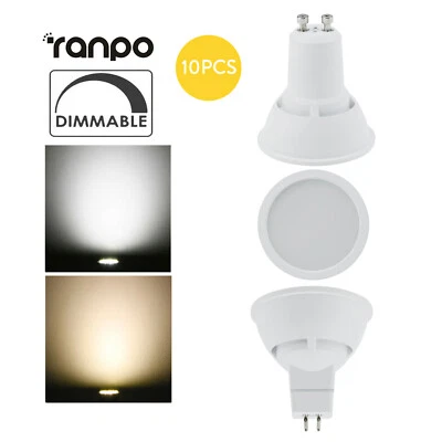 10X 220V 180° Dimmable LED Spotlight Bulbs Acrylic+Aluminum 10W GU10 MR16  Lamp - Image 1 of 4